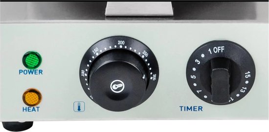 Royal Catering RCWM-1300-R - Wafelijzer - Teflon Coating - Ronde Wafels - Timer van Royal Catering — afbeelding 2