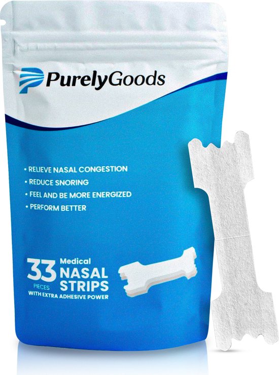 Foto: Purelygoods neusstrips 33 st anti snurk neuspleisters breathe neusspreider right nasal strips krachtige kleefstof