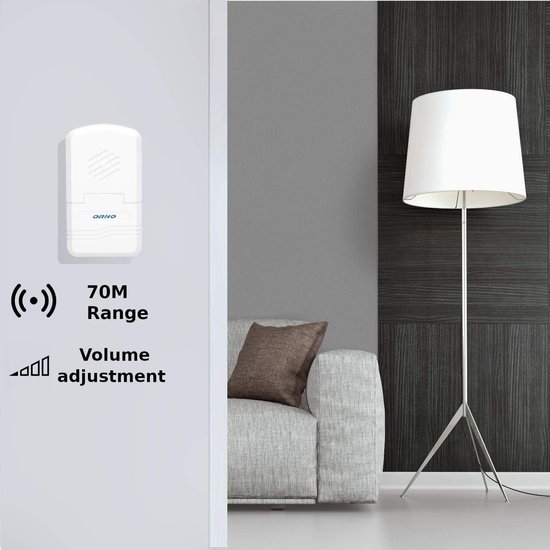 SANJIE Draadloze bel, werkt op batterijen, IP55 draadloze bel voor