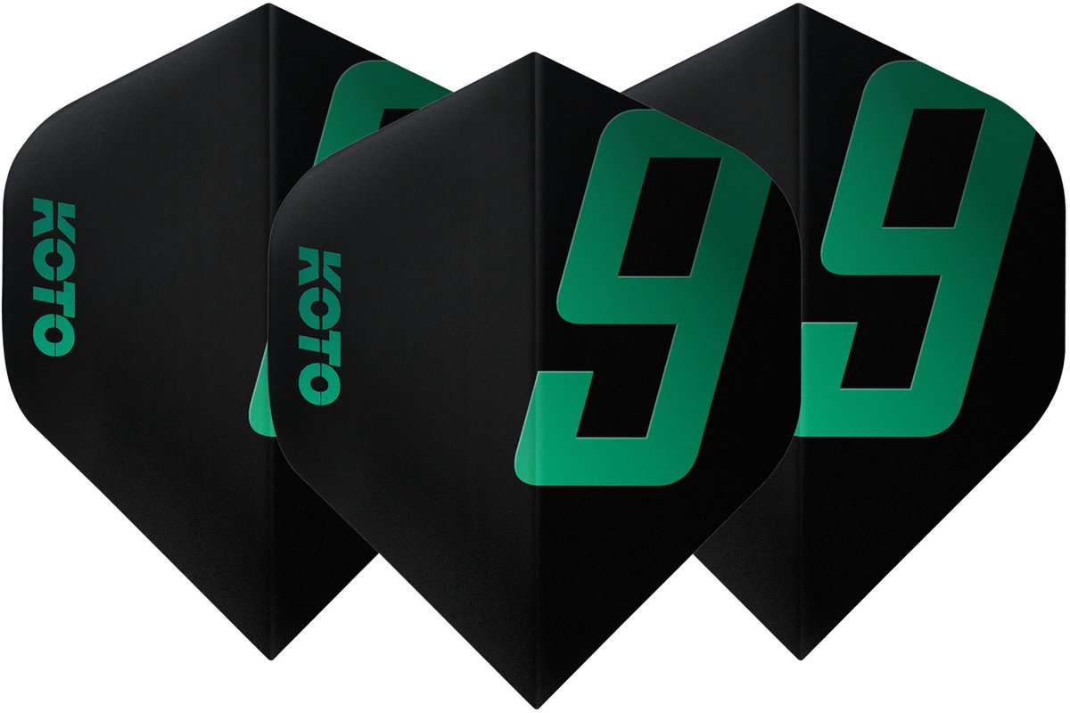 KOTO 9 Edition Metallic NO2 Black & Jade - Dart Flights