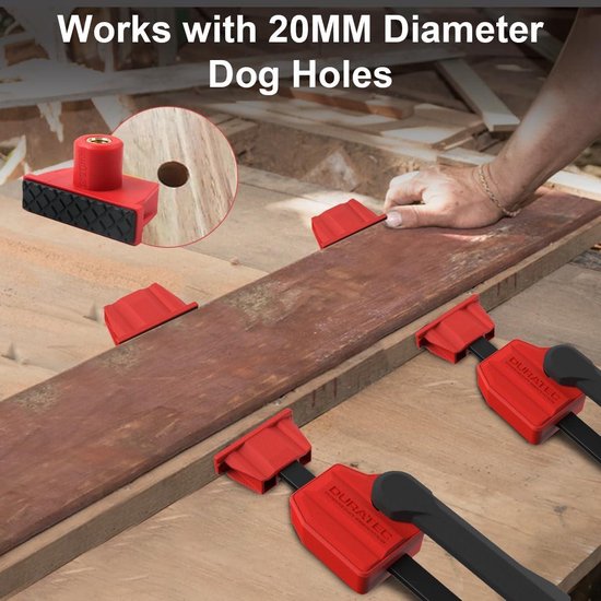 Infreecs 2 stuks tafel-werkbankklem, houtbewerking werkbank lage houder, spanelement 20 mm, bankklem voor houtbewerking, werkbank snelspanklem voor houtsnijwerk, frezen, slijpen