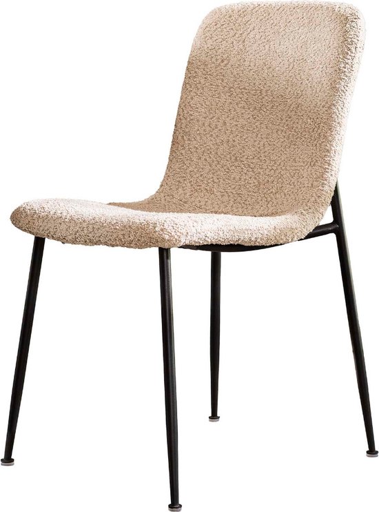 Flower eetkamerstoel boucle wit