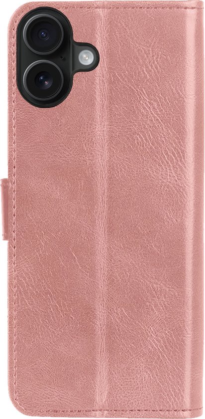 Étui adapté pour iPhone 16, étui de Bookcase, étui à rabat, étui de livre - Étui adapté pour iPhone 16, étui de livre - Or rose