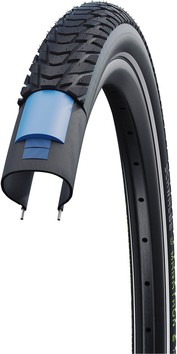 Schwalbe Buitenband - Marathon E-Plus - 28 inch x 1.40 - Fietsband - Zwart Reflecterend van Schwalbe — afbeelding 5