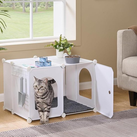 Foto: Kattenkast wit kattenbak cb81899wt toevoeging toebehoren