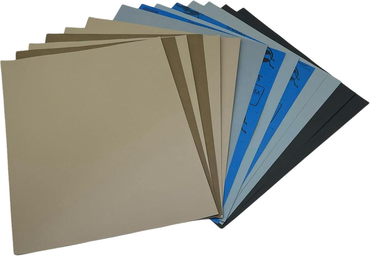 Ultrafijn Schuurpapier 22x30 cm Premium Nat en Droog Schuurpapier 14 Stuks 7 Grutten Hout Metaal Schuren Grit Grootte: 3000 4000 5000 7000 10000 15000 20000
