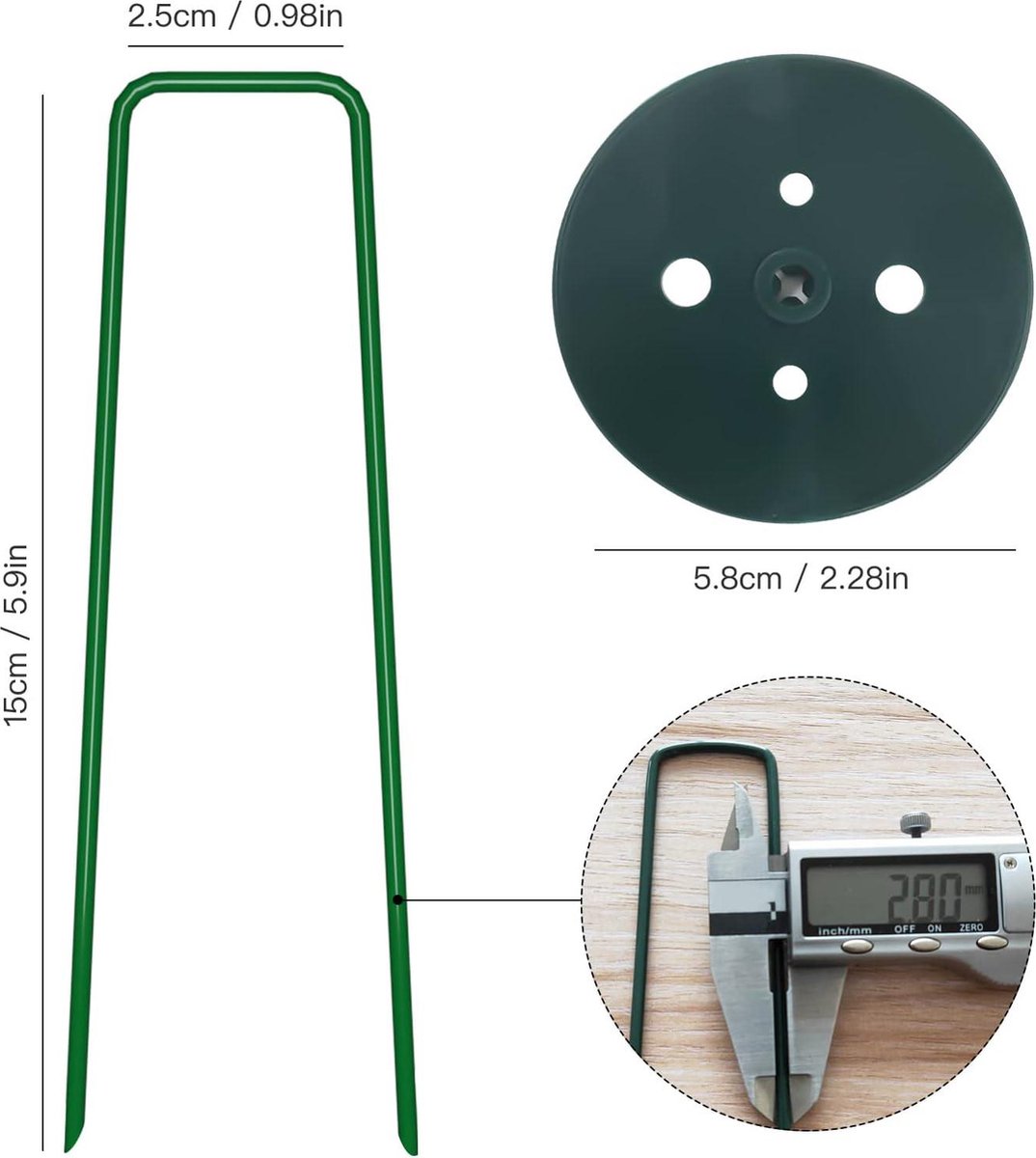 30 Cm Lange U-vormige Grondankers - 6 Stuks Zwart - Sterke Metalen Grondpennen Anti Roest Voor Stabiliteit Bij Trampolines Tenten Tuinen Camping Buitenverblijven Voor Kippen