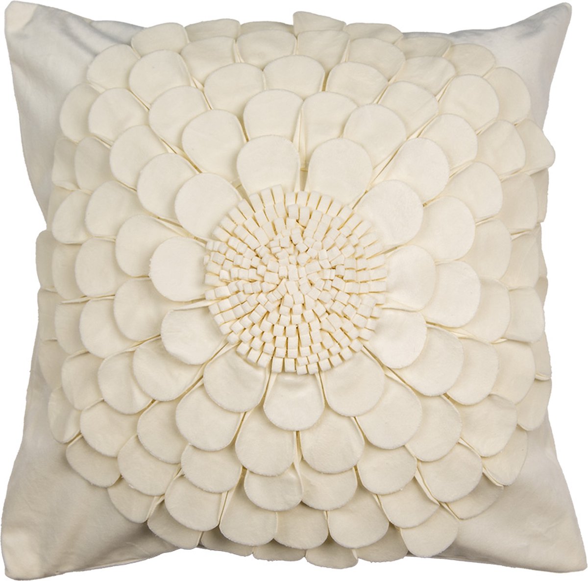 Clayre & Eef Kussenhoes 45x45 cm Beige Polyester Bloem
