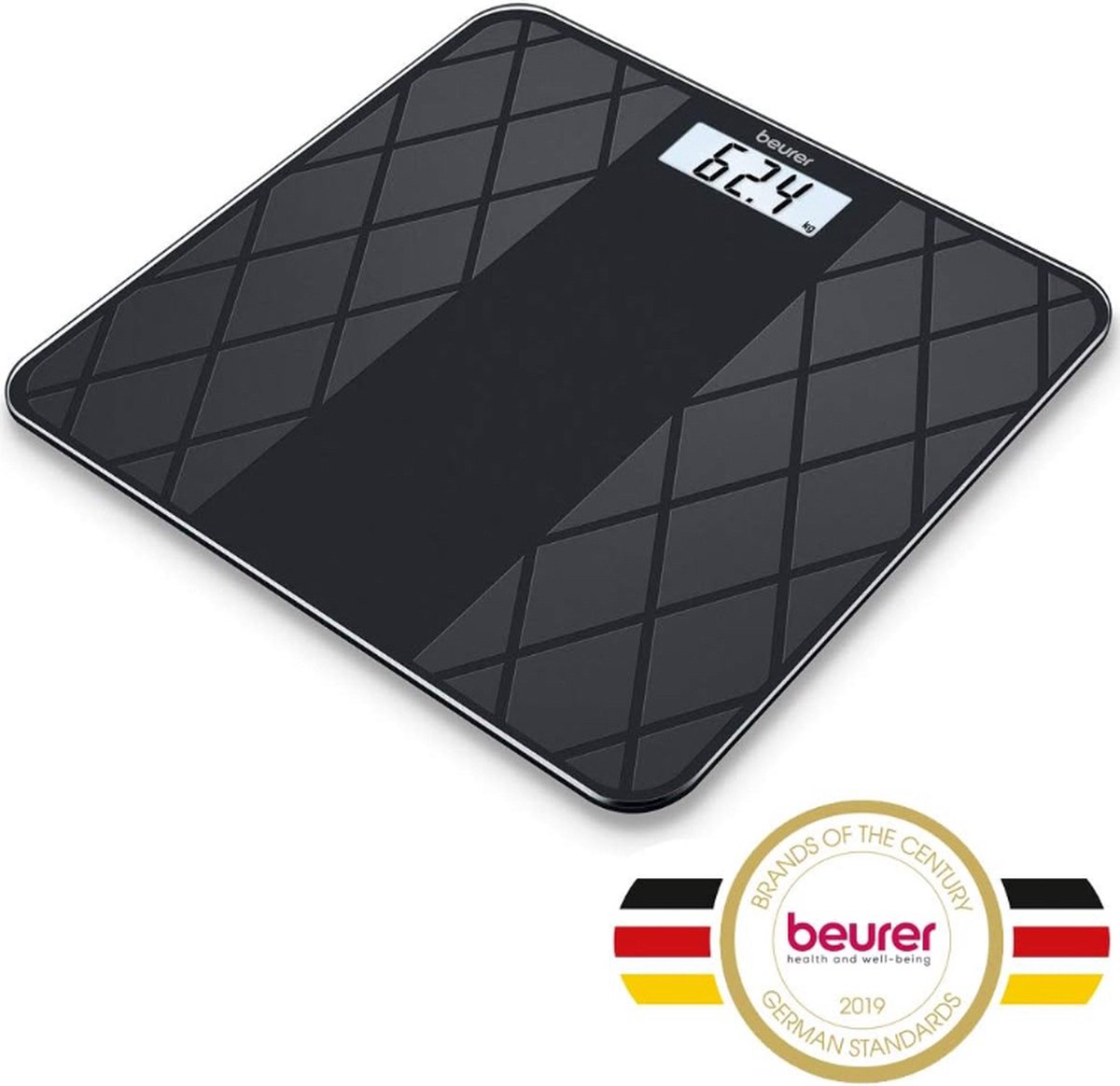 Beurer GS 135 Personenweegschaal - Digitaal - LCD display - Weegvlak veiligheidsglas - Tot 180 kg - 30 x 30 cm - Automatische in-en uitschakeling - Incl. batterij - 5 Jaar garantie