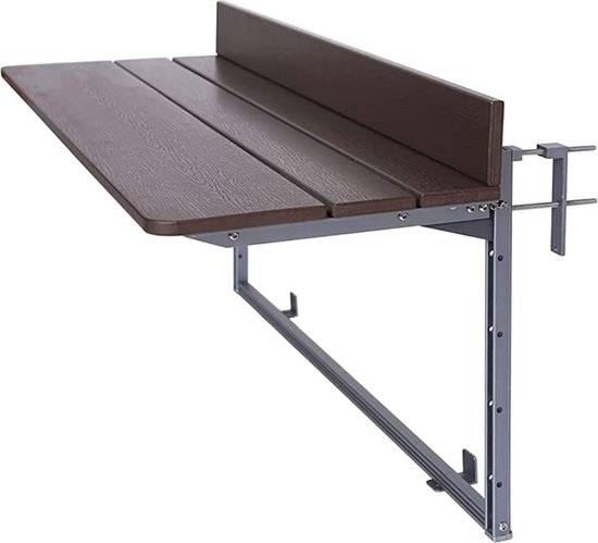 Opklapbare Meubels voor de Kleine Tuin of Balkon 1 JGS® - Aanpasbare en Opvouwbare Balkontafel, Weerbestendige Aluminium Leuning Buitentafel (60 x 37 cm) -