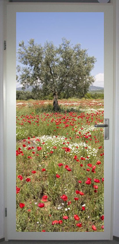 Affiche de porte ' Olijfboom' - autocollant de porte 75x195 cm