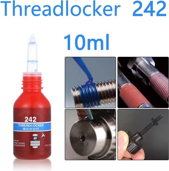 Foto: Tlvx schroefdraadborgmiddel 10ml threadlocker 242 blauwe metaallijm borger locktite schroef en bout borg middel lijm schroefverbindingen bout goed vastzetten voorkomt lostrillen bouten borgen loctite 243 vervanger waterproof