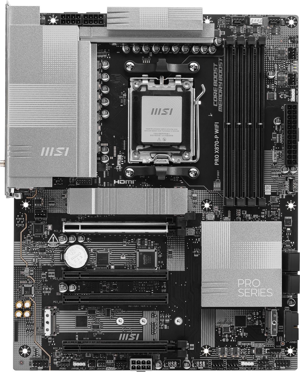 MSI PRO X870-P WIFI moederbord 5Gb-LAN, WLAN, BT, Sound, ATX