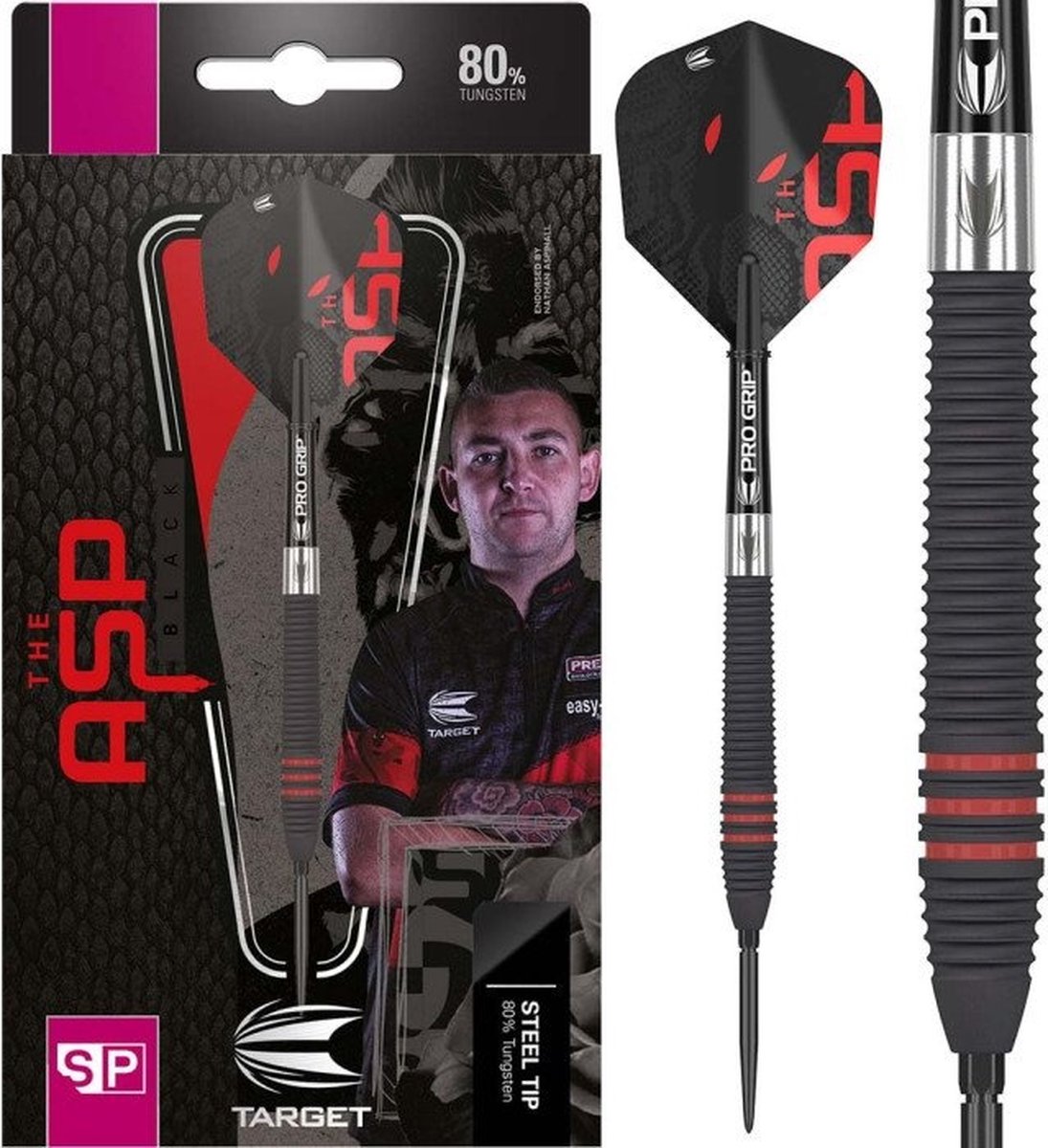 Target Nathan Aspinall 80% Black Swiss Point - Dartpijlen 24 Gram