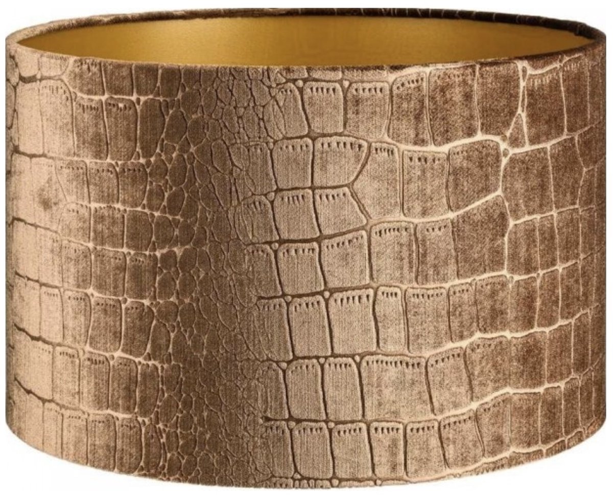 Lampenkap Cilinder Short Croco Velvet Brons Goud Ø 30cm