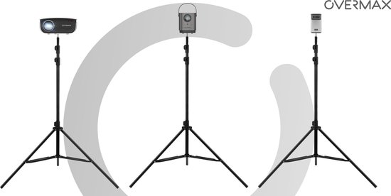 Overmax Tripod Stand 180 – Adjustable Projector Tripod, Height 100-180cm, Universal Compatibility, Load Capacity 10kg, Includes Free Protective Case