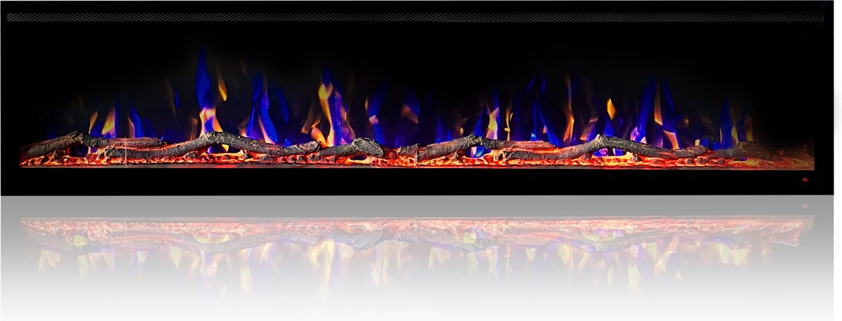 Dutch Fires – Lumina 60 Elektrische Sfeerhaard – Inbouwhaard 152 x 43 cm – 1500W Verwarming – SMART LED Vlameffect – Cinewall & Wandmontage – Inclusief Afstandsbediening – Zwart