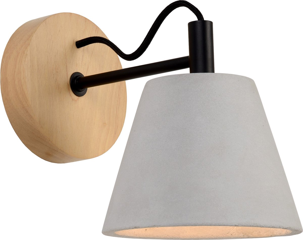 Lucide POSSIO - Wandlamp - 1xE14 - Grijs - Japandi
