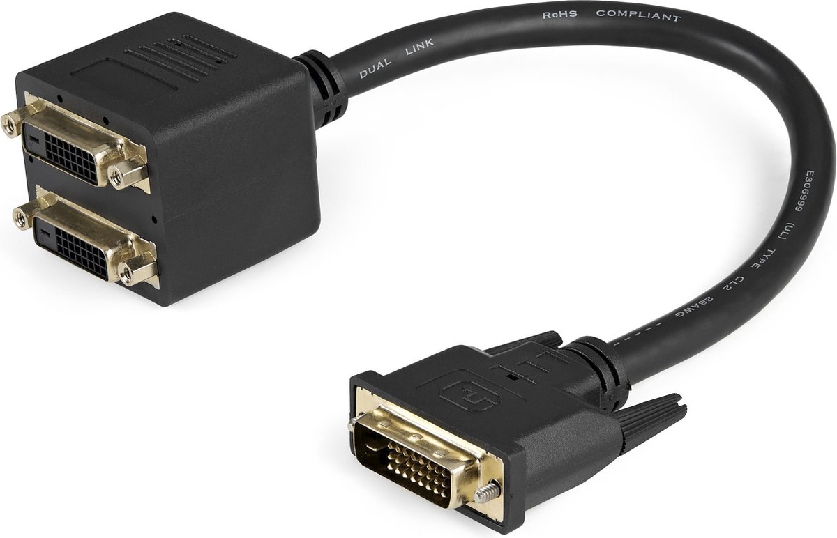 StarTech.com 1ft HDMI - HDMI & DVI-D HDMI HDMI + DVI-D Zwart kabeladapter/verloopstukje