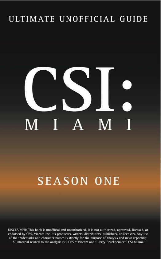 CSI Miami Season One - cover