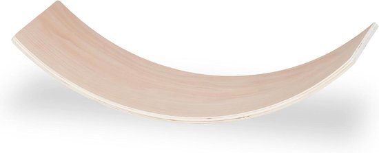 Relaxdays balance board, beginners & gevorderden, balansplank thuis Hx: 8 x 40 cm, evenwichtstrainer, hout, natuur/zwart