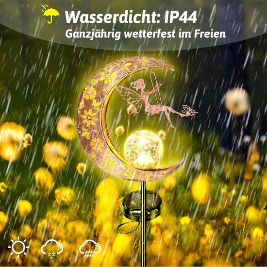 Anordsem Lampen op zonne-energie voor buiten, bol, tuindecoratie: outdoor, balkon, led-zonnebal voor buiten, weerbestendig, 12 cm groot, godenverlichting, cadeau, decoratie voor vloer, geschenken tuin
