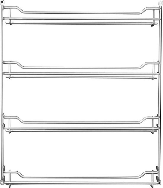 Organisateur d'étagères à épices robuste en argent pour 24 shakers à épices - idéal pour les pots à épices et les verres de qualité supérieure - environ 38 x 43 x 6 cm (L x H x P) l'étagère à épices peut être suspendue.