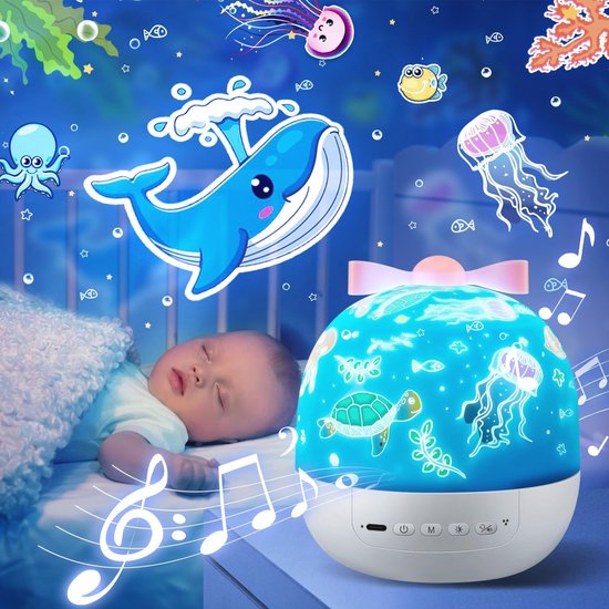 Diboniur Sterlamp, projector, nachtlampje voor kinderen, met 22 films, nachtlampje voor baby's, projector, sterrenhemel, plafond, 360 graden draaibaar en afstandsbediening, oplaadbaar, lamp voor