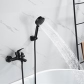 Auralum max Badkraan Met handdouche - Klassieke Badmengkraan Set Met 5 functies Voor Bad en Badkamer - Zwart