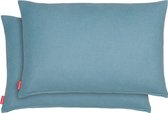 Blumtal Chenille Kussenslopen - Set van 2 - Zacht en met Blinde Rits - Kussenhoes 40 x 60, Storm Blue - Blauw