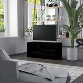 Decoways - Tv-meubel 80x34x36 cm spaanplaat hoogglans zwart
