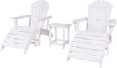 MaximaVida ensemble de chaises de jardin Adirondack en plastique Montréal blanc - pliable