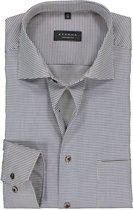 ETERNA comfort fit overhemd - structuur heren overhemd - blauw met wit en beige - Strijkvrij - Boordmaat: 47