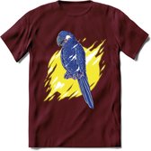 Dieren T-Shirt | Papegaai shirt Heren / Dames | Wildlife parrot cadeau - Burgundy - L
