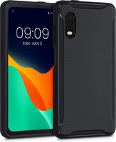 kwmobile telefoonhoesje compatibel met Samsung Galaxy Xcover Pro - Hoesje voor smartphone in zwart - Carbon design