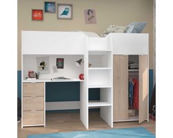 Parisot Halfhoogslaper Tom - Wit/Eik - 90x200