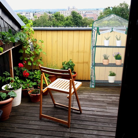 Outsunny foliekas, kweekkas voor tomaten, koude kas met 4 tralieplanken