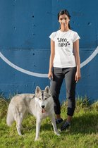 Dog Lady T-Shirt,Uniek Cadeau Voor Vrouwen,Grappige Hondenthema T-Shirt Voor Dames,Schattige T-Shirt Met Pootafdruk,Unisex T-Shirt,D001-051W, 3XL, Wit