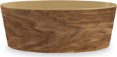 Tarhong voerbak hond olive melamine houtprint / zandkleur 18x18x6,5 cm 1180 ml