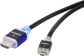 SpeaKa Professional HDMI Aansluitkabel 1.00 m Zwart met LED