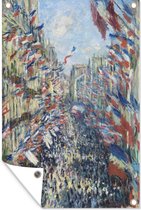 Tuinposter - Tuindoek - Tuinposters buiten - De Rue Montorgueil in Parijs - Schilderij van Claude Monet - 80x120 cm - Tuin