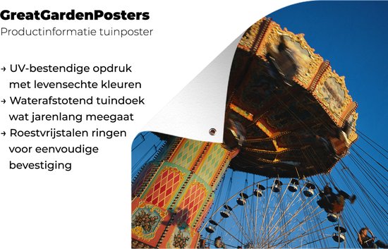 Décoration murale Manège traditionnel à la kermesse - 180x120 cm - Affiche jardin - Toile jardin - Affiche extérieur