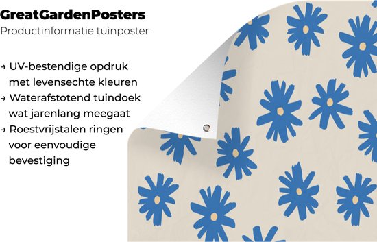 Affiche clôture Bloem - Motif - Minimalisme - 100x200 cm - Toile de jardin