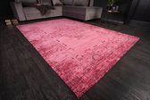 Luxe katoenen tapijt 240x160cm roze vloerkleed oosters patroon