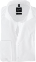OLYMP - Level Five Shirt Wit Body-Fit Dubbelmanchet - 39 - Heren - Slim-fit