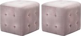 Decoways - Nachtkastjes 2 stuks 30x30x30 cm fluweel roze
