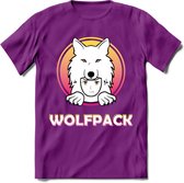 Saitama T-Shirt | Wolfpack Crypto ethereum Heren / Dames | bitcoin munt cadeau - Paars - XL
