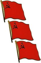 3x stuks pin broche speldje vlag USSR - Oude Russische historische vlaggen - Communisten