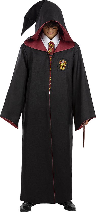 FUNIDELIA Harry Potter replica Griffoendor gewaad - Diamond Edition voor vrouwen en mannen Hogwarts - Maat: - Zwart