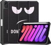 iPad Mini 6 Hoes Book Case Cover Hoesje Met Uitsparing Apple Pencil - iPad Mini 6 Hoesje Cover Case - Don't Touch Me